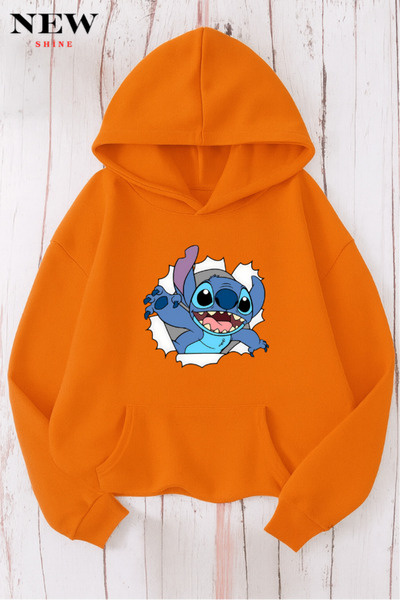 New Shine سويت شيرت مطبوع عليه ستيتش