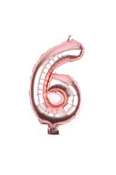 Baloane Vesele Balloon Cifra 6 Rose Gold 100 cm CFR1-6