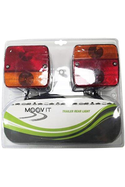 MOVIT Set 2 lumini spate remorcă cu mufă cu 7 pini Moovit, cablu de alimentare 4M + 1.5M, becuri incluse