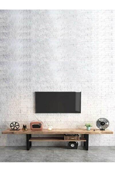 UMUTPARK Umut Park metal ayaklı masif ahşap çam panel iki katlı tv ünitesi.