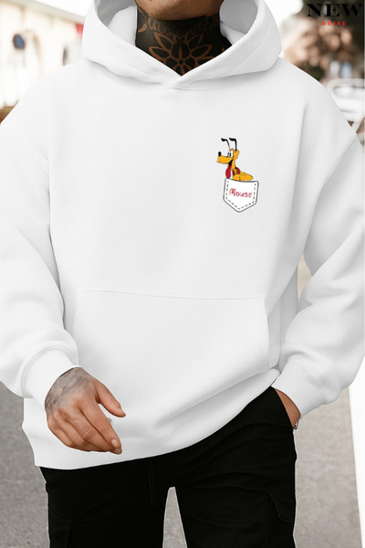 New Shine سترة رياضية مطبوعة عليها كلب في الجيب