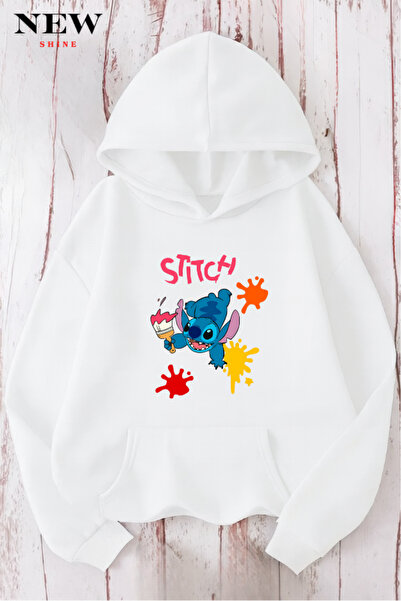 New Shine سويت شيرت مطبوع عليه ستيتش