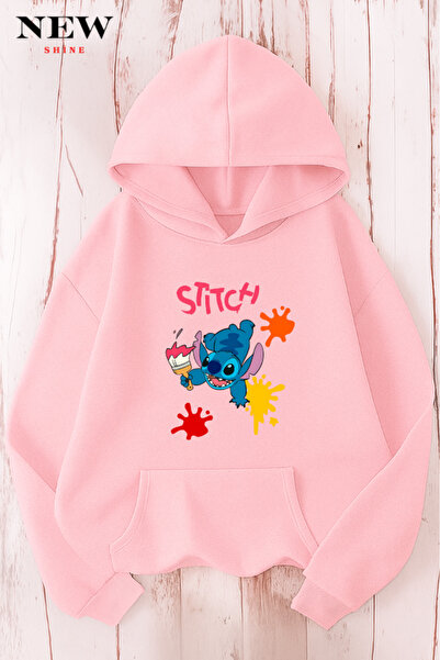 New Shine سويت شيرت مطبوع عليه ستيتش