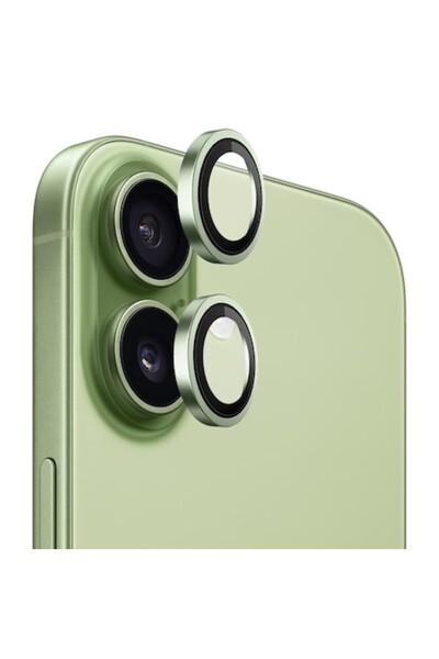 Stef's Cat Protector pentru obiectivul camerei iPhone 17 - Rama metalică originală din sticlă B9, verde