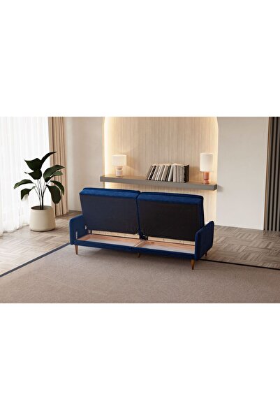 VAYKOMAN ELİSA YATAKLI SANDIKLI KANAPE MAVİ RENK