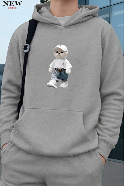 New Shine سترة مطبوعة على شكل قطة