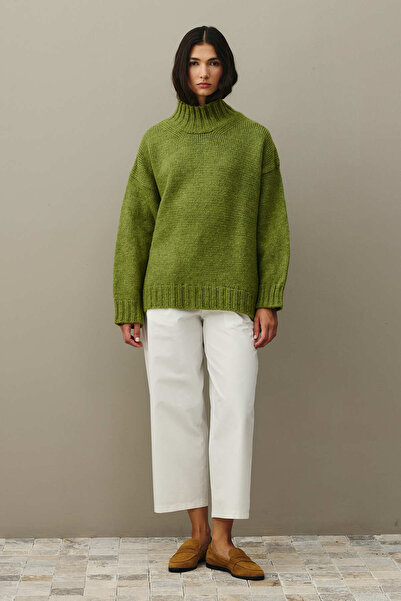 Fahhar Oversize Tiftik Kazak Yağ Yeşili