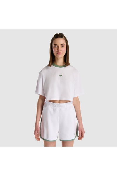 New Balance Nb Lifestyle Women's White T-Shirt - Wnt1515-Wt