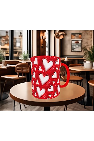 Mugs and love Sihirli kalpler sevgililer günü baskı hediyelik kaliteli porsel...