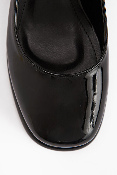 Limoya Junis Black Patent Leather Women's Platform Heeled Shoes