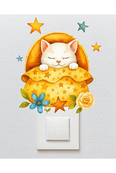 telaşe memuru Outlet Cover Sticker - Children's Baby Room Wall Sticker - Slee...
