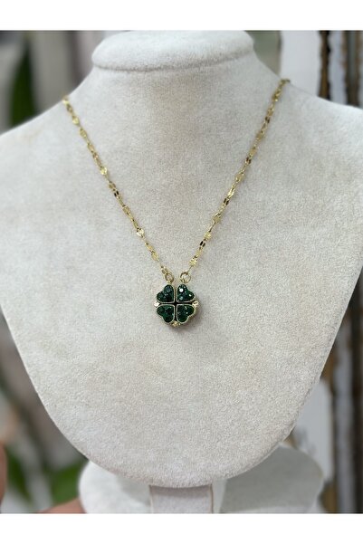 tassa aksesuar Mıknatıslı çelik yonca kolye