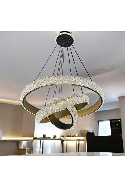 Hummer ثريا ليد ثلاثي مزخرفه بالكرستال. من ثلاث اضاءات اصفر وابيض وشمسي وتتميز بثلاث طبقات حجم 40. 60 .80