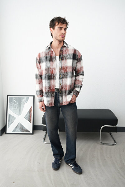 İLKCET MODA Πουκάμισο Ξυλοκόπο με καρό σχέδιο και λεπτομέρεια με κουμπωτά κουμπιά