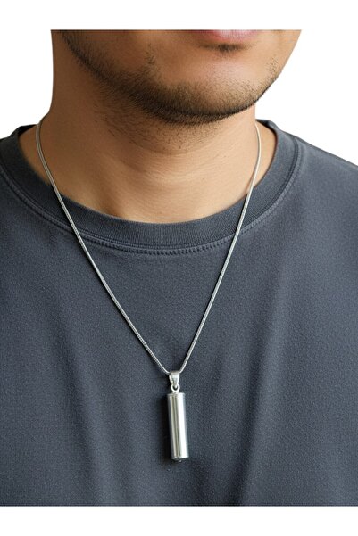 Moda Gümüş 925 Ayar Gümüş Zincirli Gümüş Cevşen Muska, Gümüş Muskalık