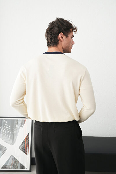 İLKCET MODA Φούτερ με λαιμόκοψη 90 με κέντημα Oversize