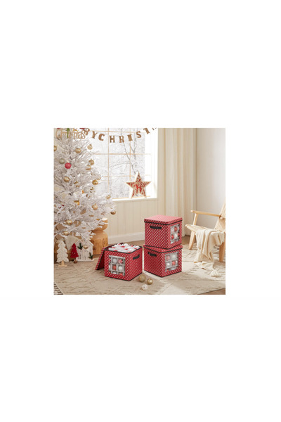 SONGMICS Storage Boxes, Set of 3, Folding Boxes, 64 Small Compartments Per Box