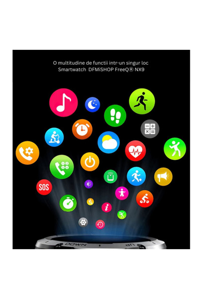 DFMiSHOP FreeQ Ceas Smartwatch DFMiSHOP FreeQⓇ NX9, 400mAh, Apelare, BLE5.0, Ritm Cardiac, Multisport, APP, Verde