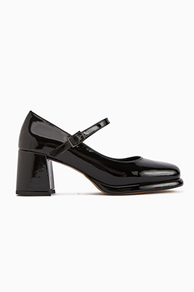 Limoya Junis Black Patent Leather Women's Platform Heeled Shoes