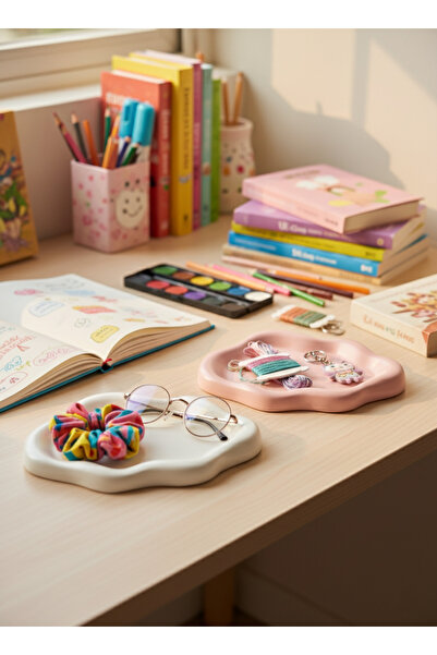 SEMY STORE 2 'li Bulut Temalı Çok Amaçlı Sunum Tabağı Ev Dekorasyon, Takılık,...