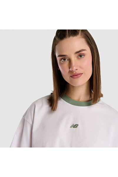 New Balance Nb Lifestyle Women's White T-Shirt - Wnt1515-Wt