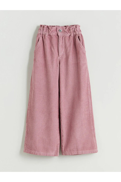 LC Waikiki LCW ECO Lila Wideleg Kadife Kız Çocuk Pantolon