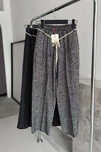 Suziş Elastic Waist, Dirty Stitch Palazzo Pants Cr1471