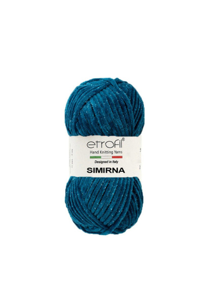 Etrofil Simirna El Örgü İpi 100 gr 100 mt Simli Parlak Peluş Kürk Görünümlü Yumuşak İp 70553