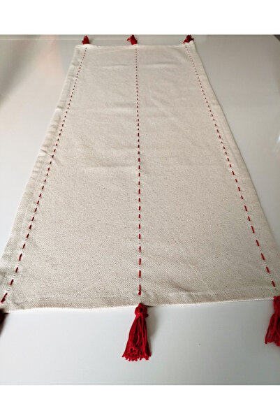 denizli hatırası Runner autentic în stil boem, cu dungi, cu ciucuri, 47x105 cm