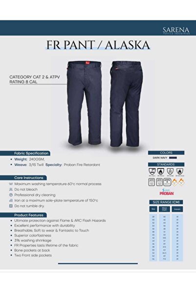 sarena Sarina CAT-2 Flame Resistant Trousers, ATPV 8 CAL
