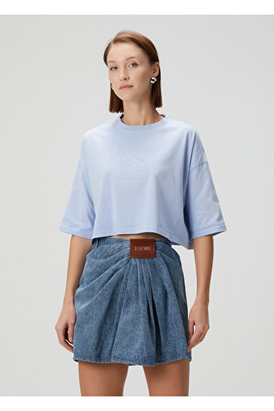 Loewe Mavi Logolu Crop T-shirt