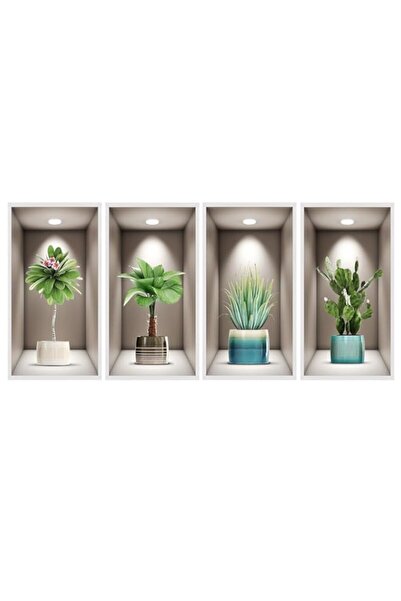 Generic Removable 3D Green Plant Wall Decals for Living Room, Bedroom and Kit...