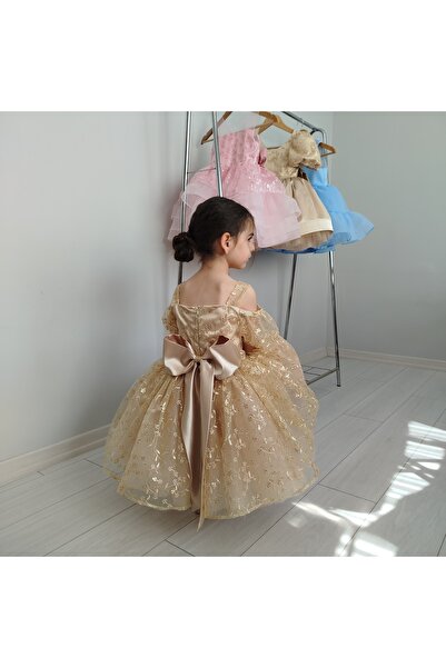 FERA Altın sarısı prenses gelinlik