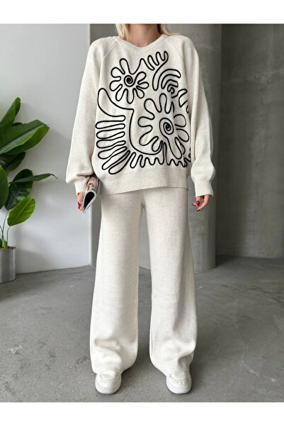 GİYSİ DÜNYASI 57 Knitwear Fabric Sweater Pants 2-Piece Set