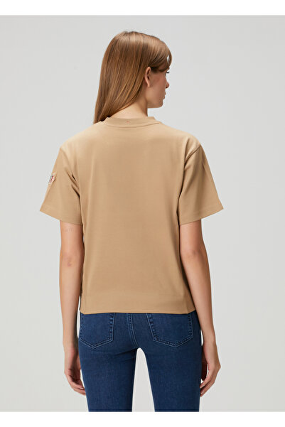 MONCLER GRENOBLE Koyu Bej Logolu T-shirt