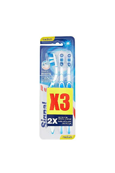 Signal Signal Toothbrush 3 Pieces Shiny White Medium