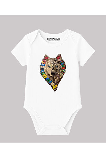 ErTaPassage Turkish States Stamped Bozkurt 100% Cotton Printed Baby Bodysuit ...