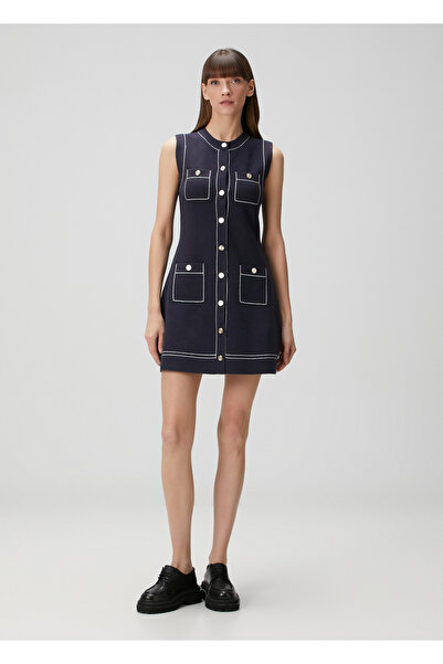 Maje Lacivert Mini Elbise