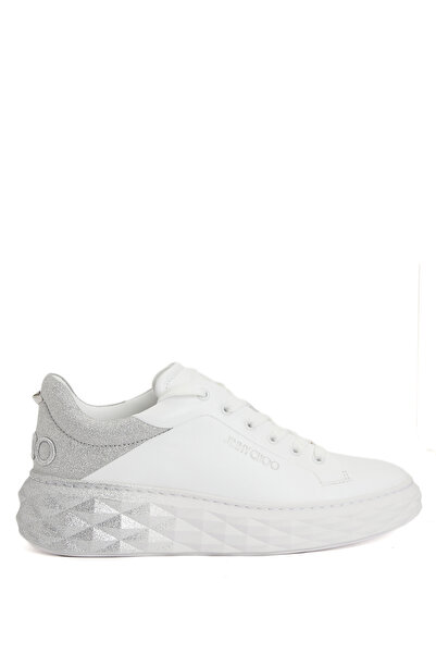 Jimmy Choo Diamond Maxi/F II Beyaz Silver Kadın Deri Sneaker