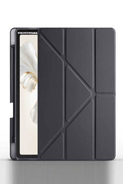 TEKNETSTORE Honor Pad 9 12.1 inch Tablet Uyumlu Kılıf Katlanır Kalemlikli Standlı Uyku Modlu Akıllı Kapak