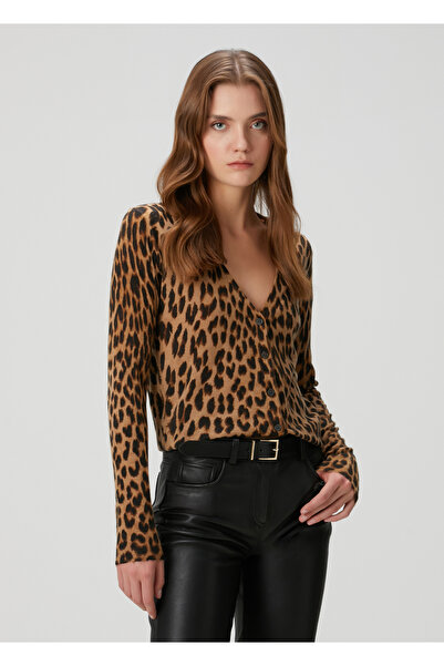 Zadig&Voltaire Manala Leopar Desenli Kaşmir Hırka