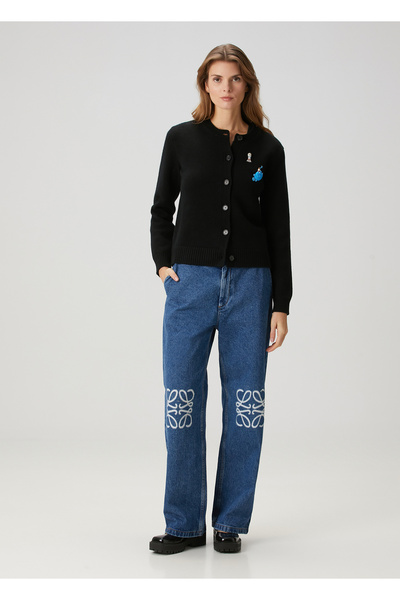 Loewe Mavi Logo Detaylı Jean Pantolon