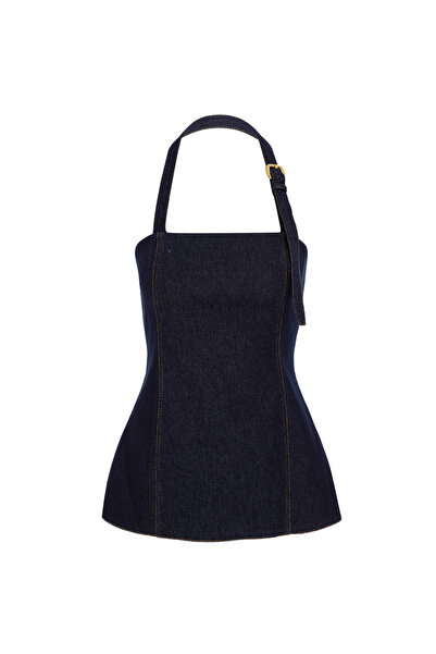 Wabi Sabi No10 Lacivert Denim Kadın Büstiyer