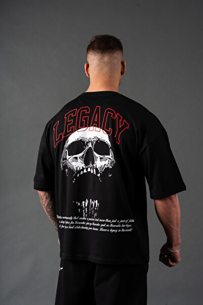 LEGACY'S ROAD Skull & Red Oversize T-shirt