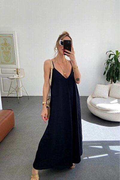 Wear Up Women's Long Aerobin Dress with Rope Strap and V-Neck