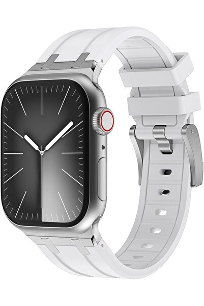 HYX 49mm 46mm 45mm 44mm 42mm for Apple Watch Strap, Men Liquid Silicone Rubbe...