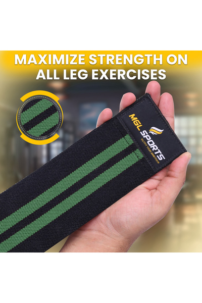 MGL SPORTS Weight Lifting Knee Wrap Black-Green