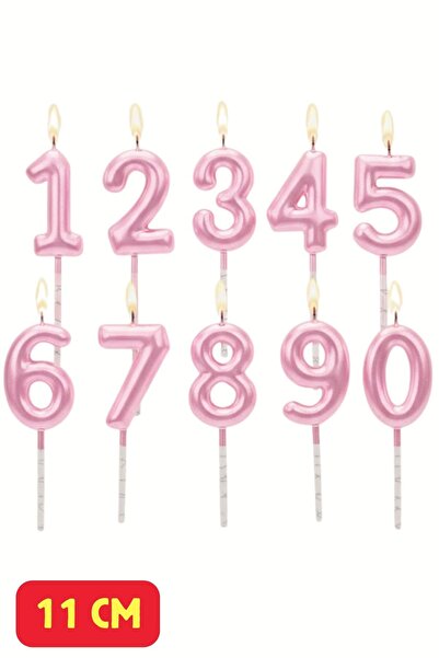 Baloncu Nene Pembe Doğum Günü Pasta Mumu Yaş Mumu Rakamlı Mum Doğum Günü Mumu Sayı Mum 11 CM