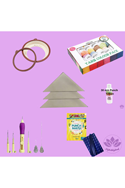 LİLYHOBBYLAND Punch Embroidery Starter Kit – All Materials Included-Vibrant