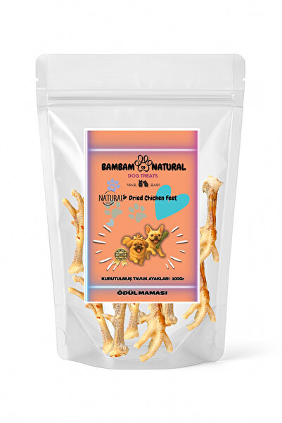 Bambam Natural %100 Doğal Kurutulmuş Tavuk Ayağı 100Gr -Köpek Çiğneme Ve Ödül Maması